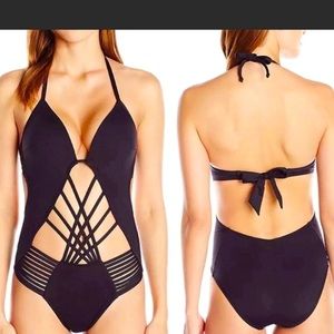 Kenneth Cole  monokini bathing suit one piece royal blue women’s Size 14/XL